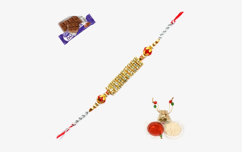 Exclusive Designer Rakhi Made From American Diamond - Bead, transparent png #2494214