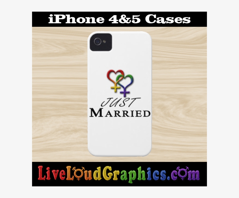 Just Married Lesbian Pride Wedding Design With Overlapping - Just Married - Hearts - Lesbian Prid Greeting Card, transparent png #2494698