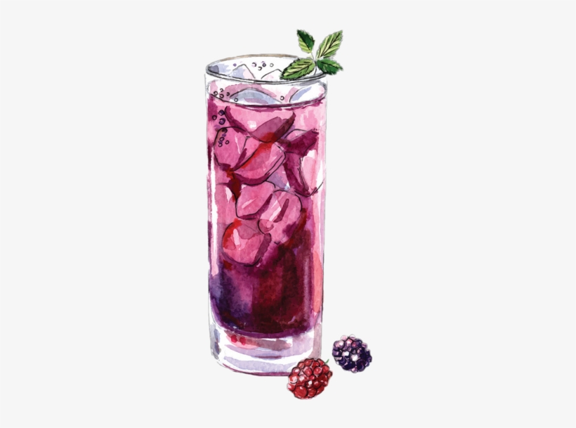 Berries Juice Smoothie Drink Watercolor - Illustration, transparent png #2495307