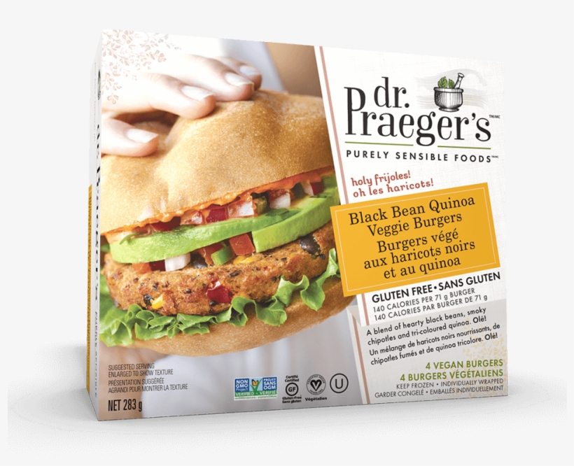 Dr Praeger's Black Bean Quinoa Burger Review, transparent png #2495794