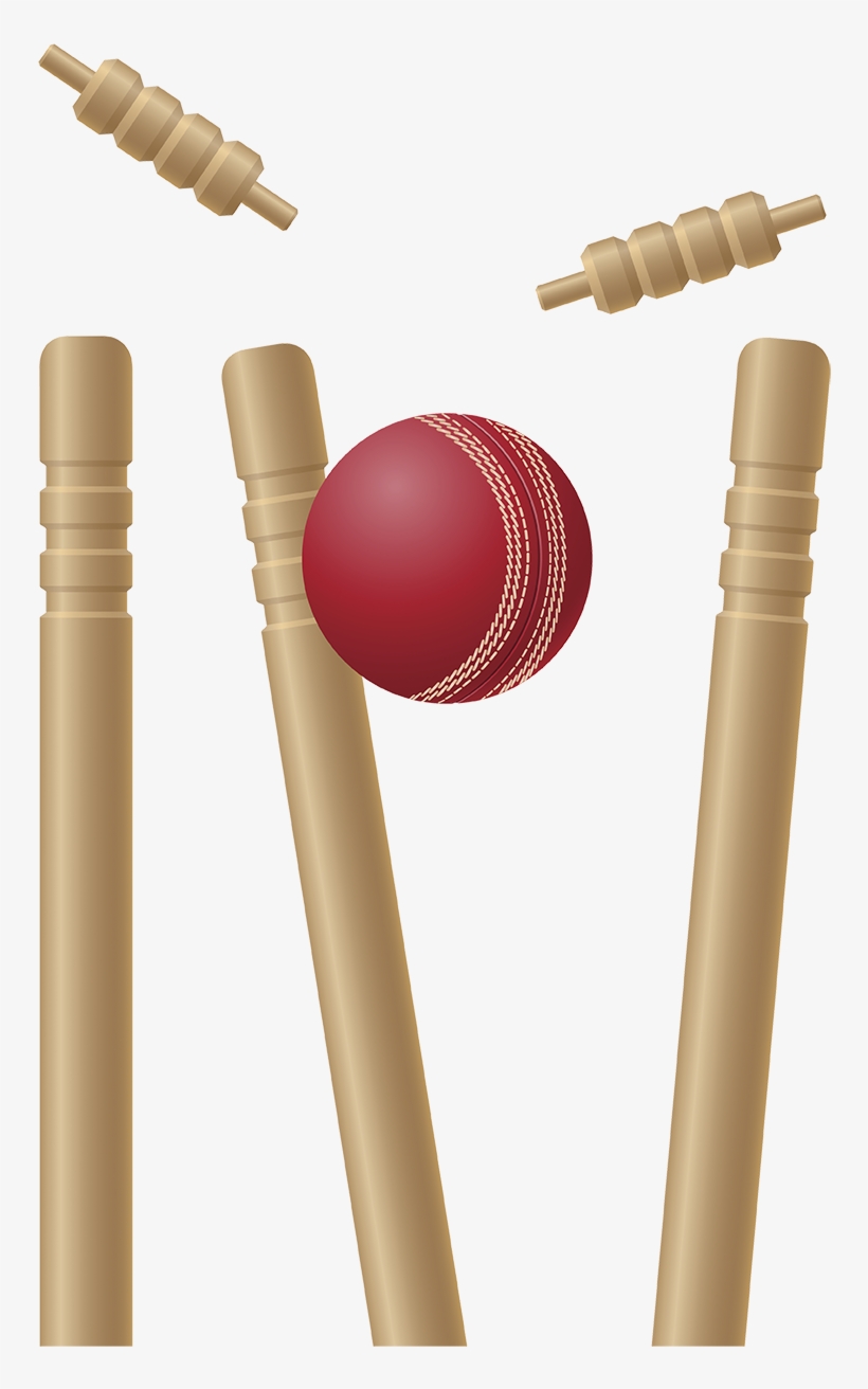 Cricket Stumps Png Pic - Cricket Bat And Ball And Wickets, transparent png #2496492