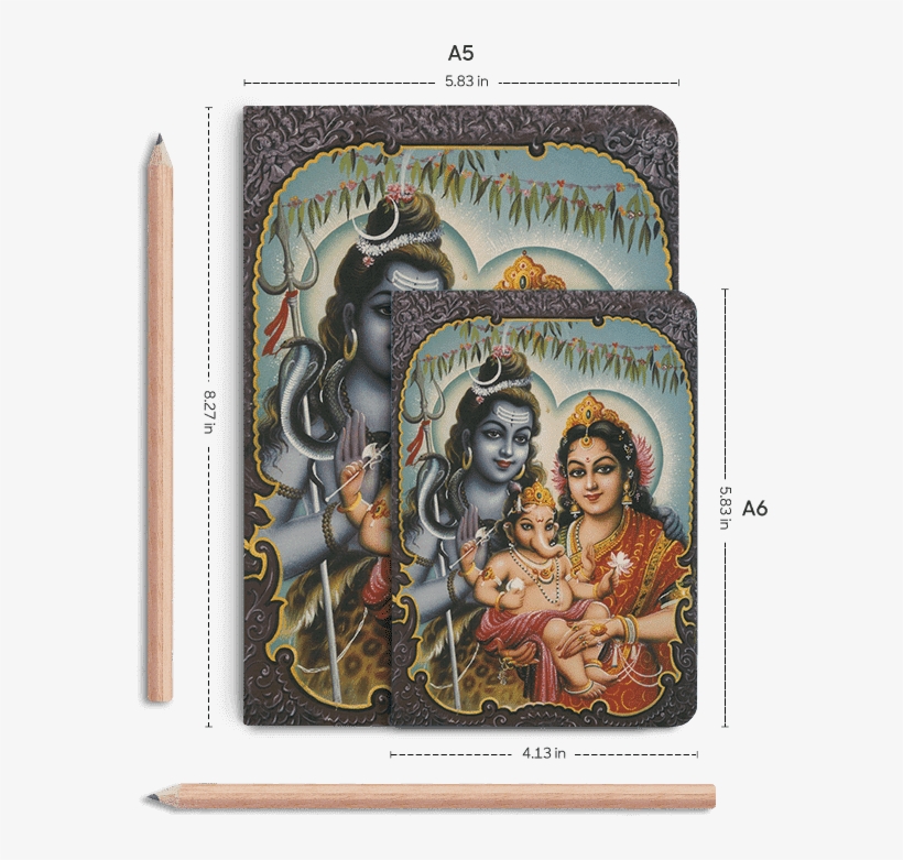 Dailyobjects Indian Mythology Baby Ganesh A6 Notebook - Shiva And Shakti, transparent png #2497237