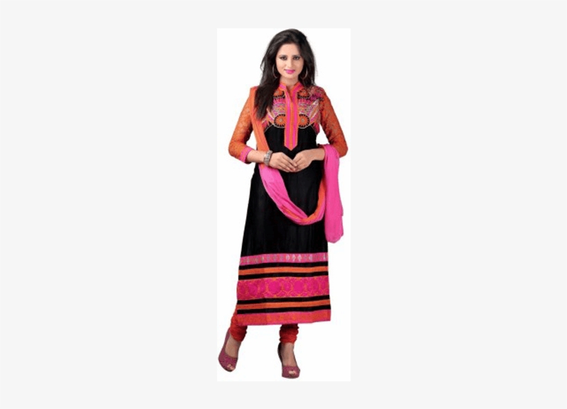 Banner Library Stock Orange Cotton With Embroidered - Anarkali Salwar Suit, transparent png #2498154