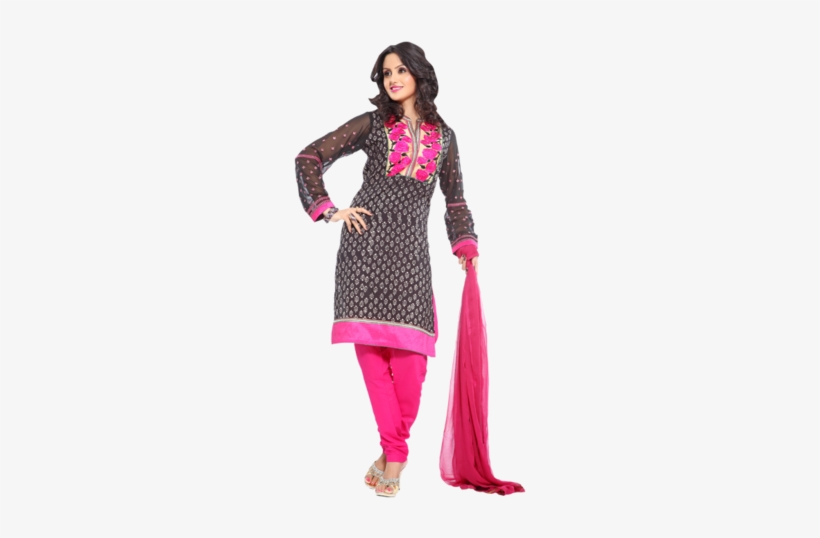 Unstitched Salwar Suit - Polka Dot, transparent png #2498185