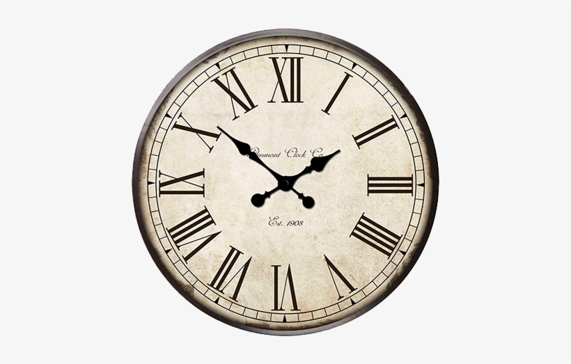 Hanging Rounded Antique Clock - Battery Powered Steel Wall Clock, Wall Clocks, transparent png #2498993