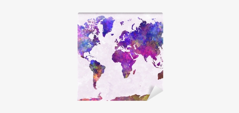 World Map In Watercolor Purple Warm Wall Mural • Pixers® - Journal Your Travels (travel Journals), transparent png #2499106