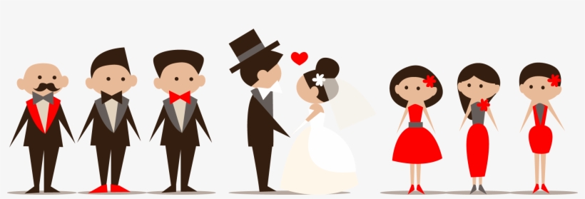 Wedding Clipart Png Image - Cartoon Wedding Couple Vector - Free  Transparent PNG Download - PNGkey