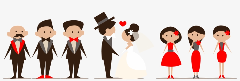 Wedding Clipart Png Image - Cartoon Wedding Couple Vector, transparent png #2499108