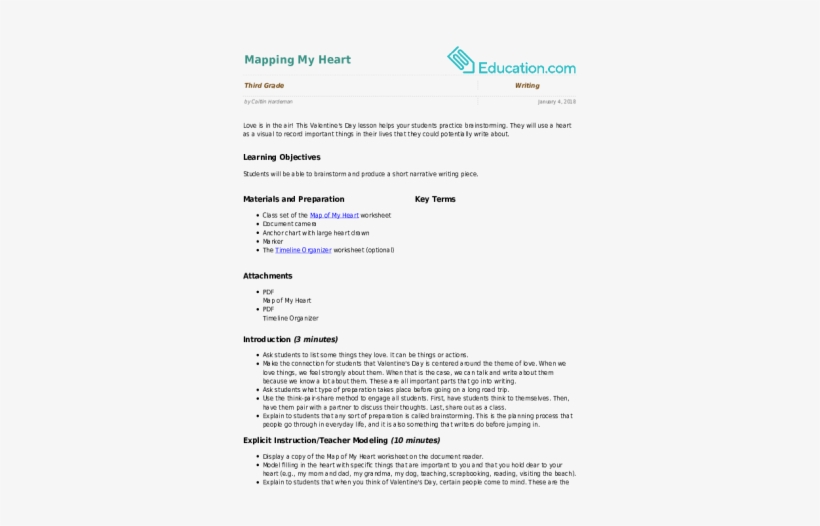 Valentine's Day Lesson Plans - Worksheet, transparent png #2499255