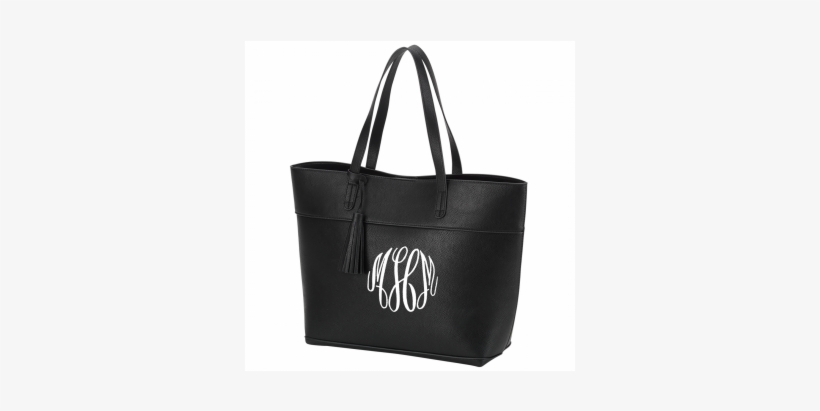 Jpg Freeuse Download Monogrammed Handbags Personalized - Black Aubrey Purse-monogrammed Tote With Tassel Accent-vegan, transparent png #2499803