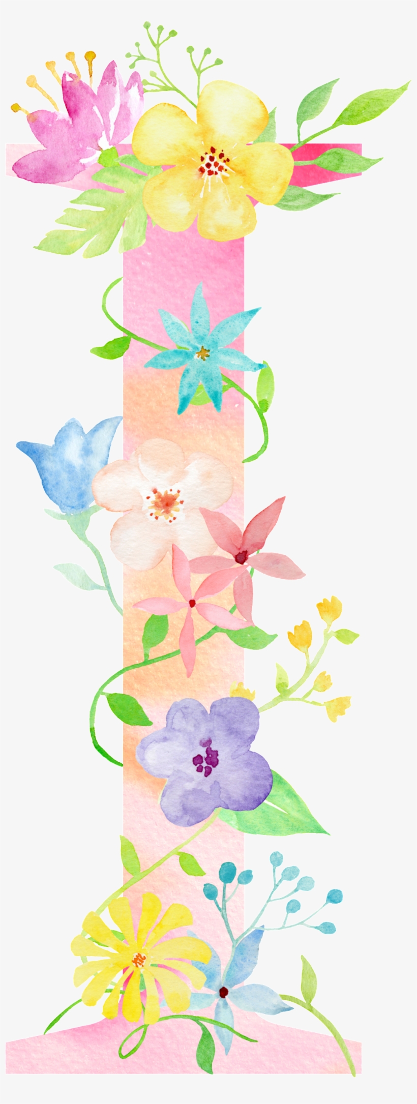 Yellow Blue Flower Transparent Decorative - Watercolor Painting, transparent png #2499939