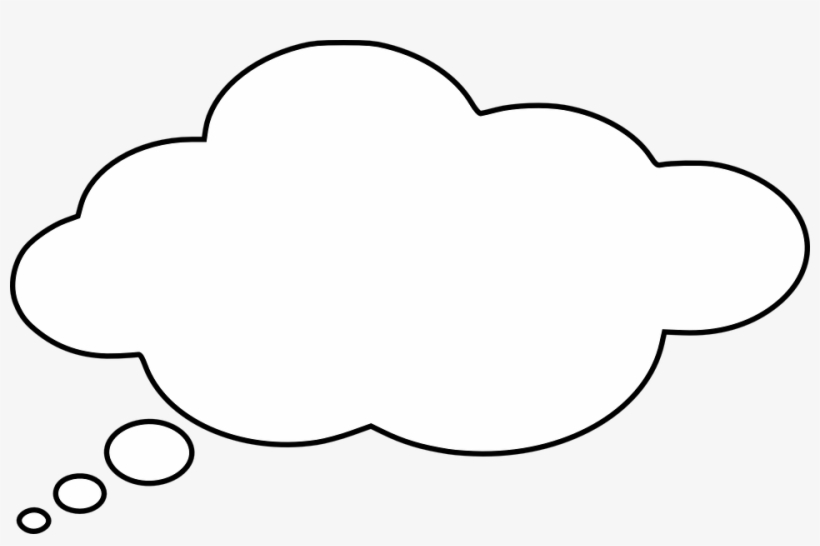 Cloud Thinking Thought - Thought Bubble With Black Background - Free