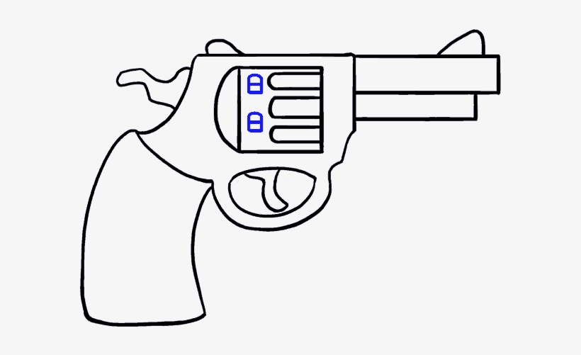 Easy Gun Drawings Picture - Gun Drawing Cartoon, transparent png #250109