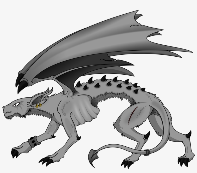 Dog Drawing Computer Icons Demon - Grey Dragon With Wings Shower Curtain, transparent png #250384