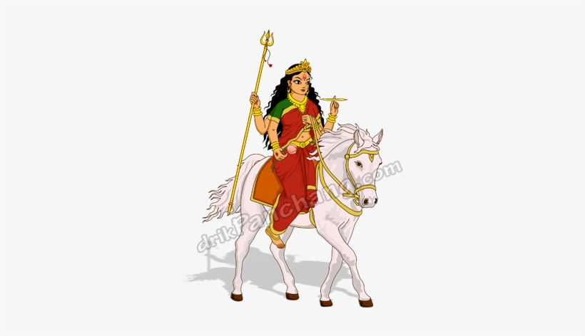 Durga Arrival On Horse - Maa Durga Coming On Horse, transparent png #250496