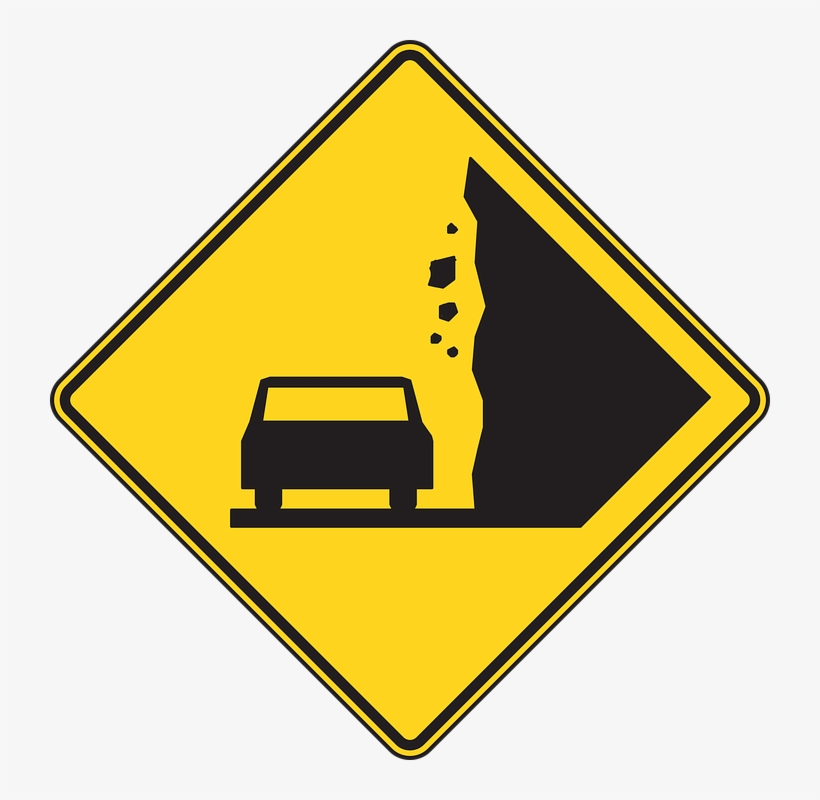 Falling Rock Sign, transparent png #251069