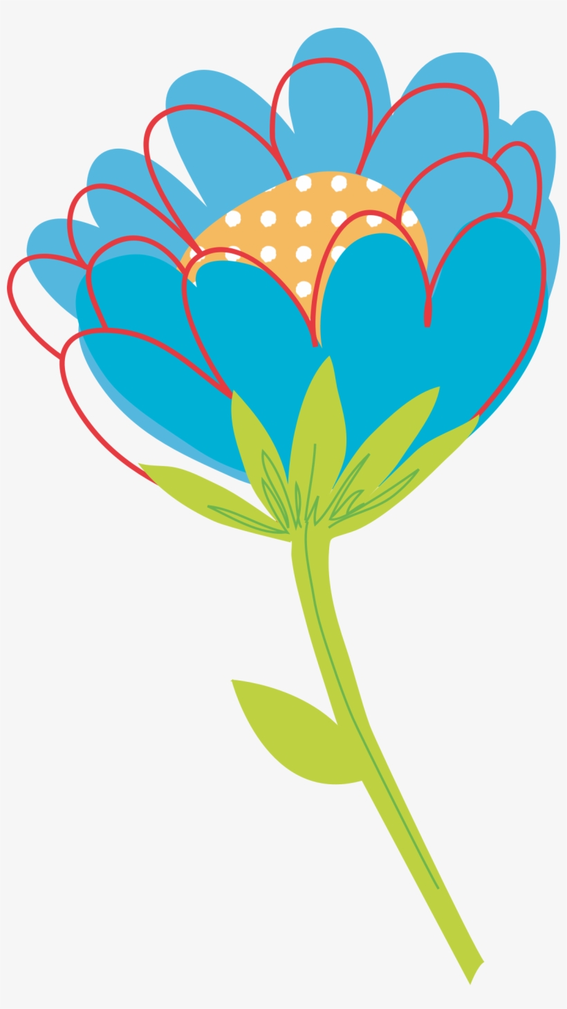 Blue Flower Clipart Big Flower - Flower Vector Png Png, transparent png #251221