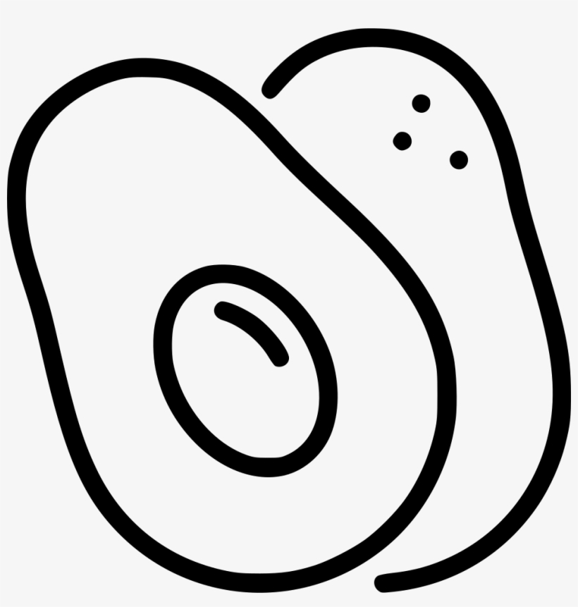 Avocado Svg Png Icon Free Download - Black And White Avocado Svg, transparent png #251592