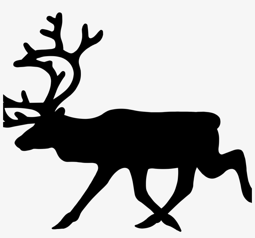 Reindeer Black Antlers Png Picture Black And White - Reindeer Silhouette, transparent png #251709