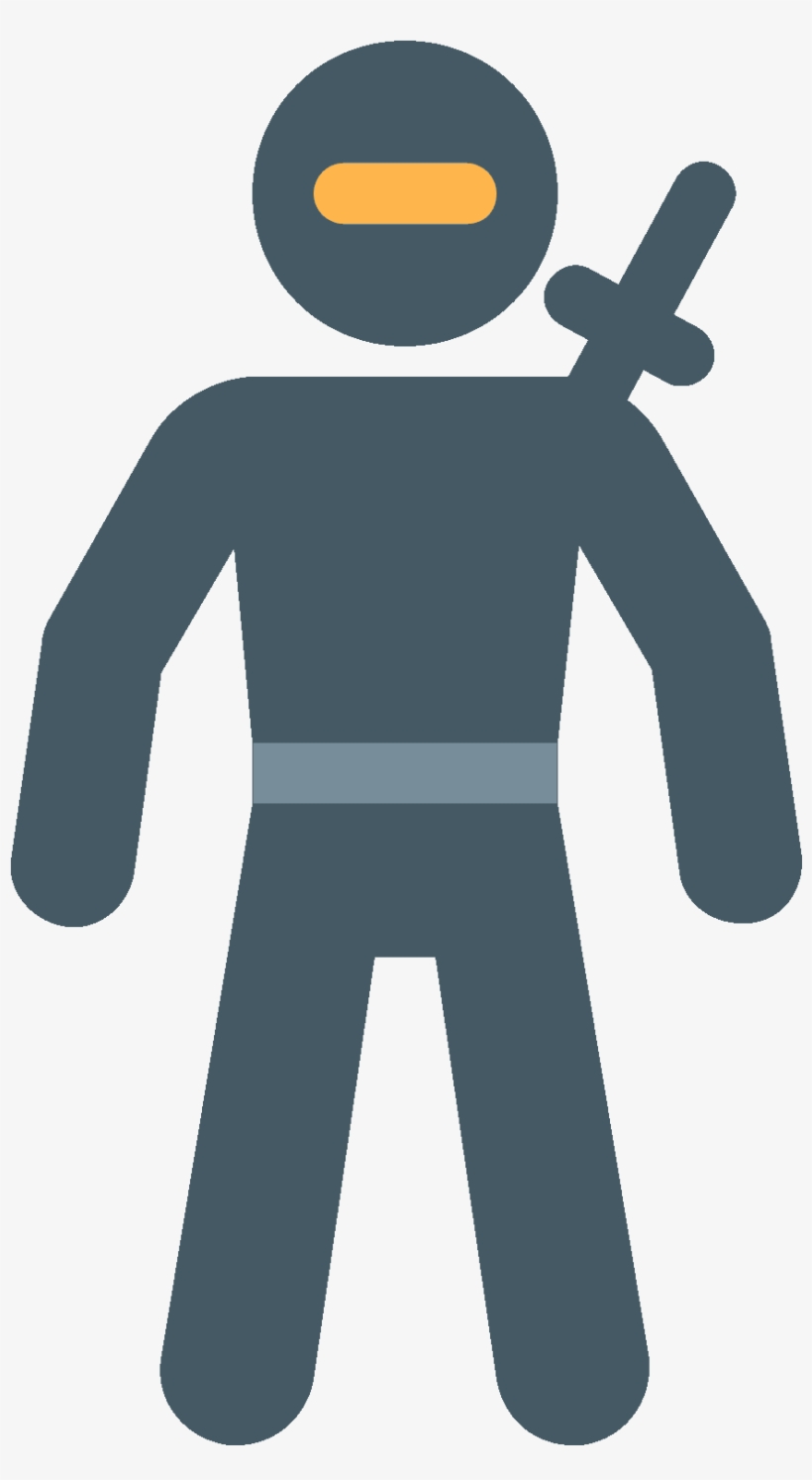 This Icon For Ninja Resembles A Man With A Sword Slung - Icon, transparent png #252708