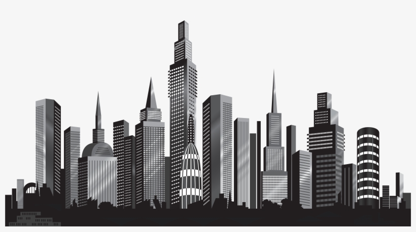 Banner Free Cityscape Silhouette Png Clip Art Image - Cityscape Clipart, transparent png #253495