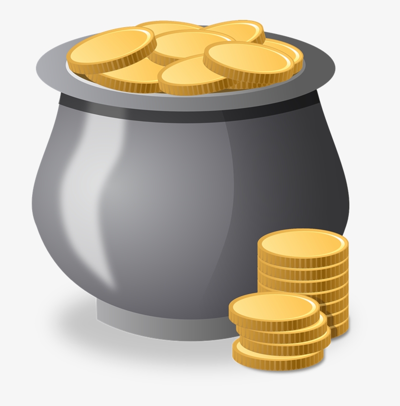 Free Pot Of Gold Coins Clip Art - Money Pot Clipart, transparent png #253684