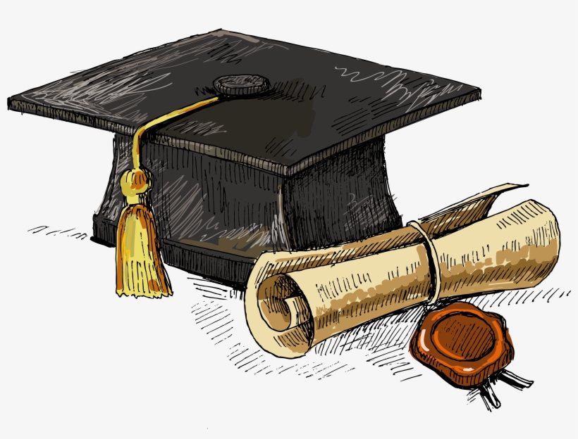 Hand Drawn Doctor Hat Graduation Element - Desenho Chapeu De Formatura, transparent png #253798