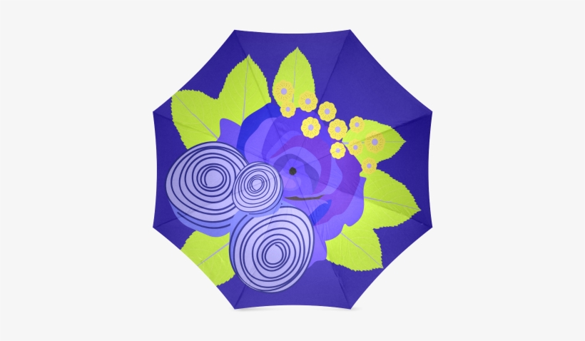 Indigo Watercolor Roses Floral Foldable Umbrella Indigo - Umbrella, transparent png #254599