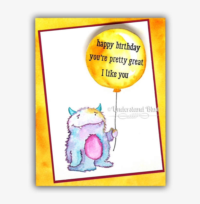 Monster Birthday Card By Understand Blue - Cartoon, transparent png #254687