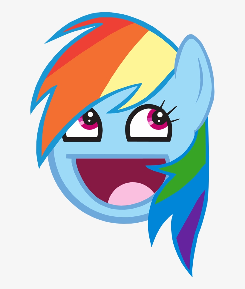 Rainbow Dash Awesome Face - Rainbow Dash Troll Face, transparent png #254736