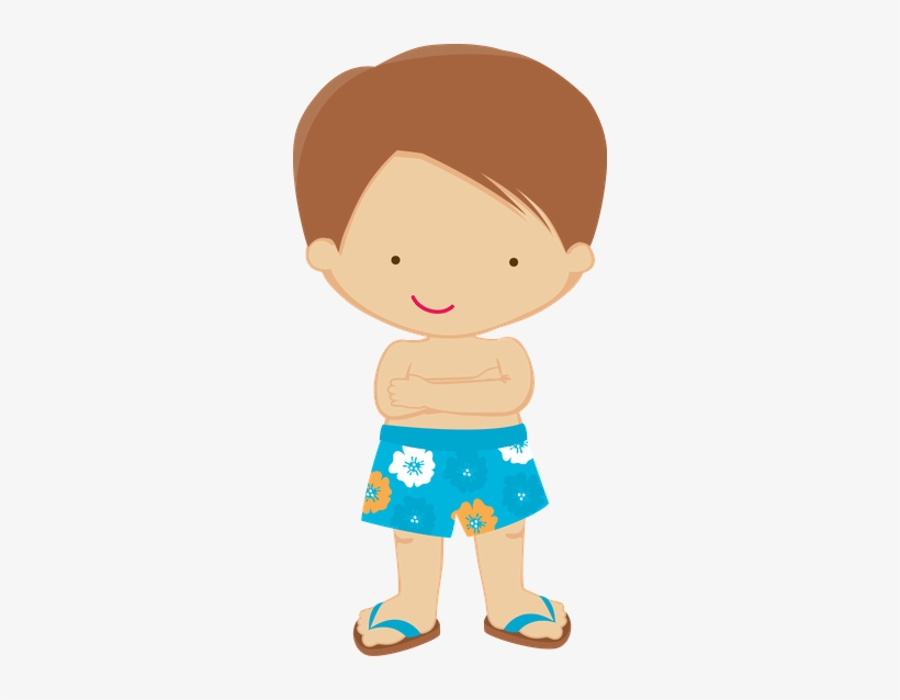 Festa Na Piscina - Boy In Swimsuit Clipart, transparent png #254778
