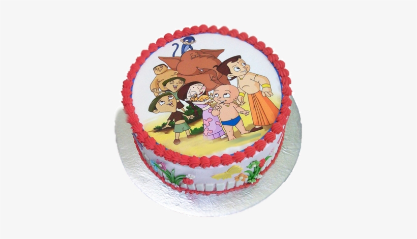 Vanilla Chota Bhim Cake - Happy Birthday Cartoon Cake - Free Transparent  PNG Download - PNGkey