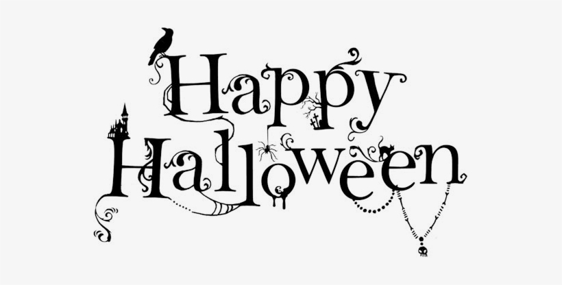 Cooltext197550695278127 - Happy Halloween Black And White Png, transparent png #255200