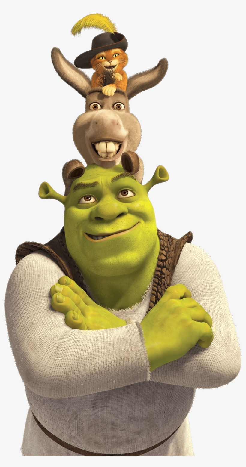 Download - Shrek Donkey And Puss In Boots, transparent png #255428