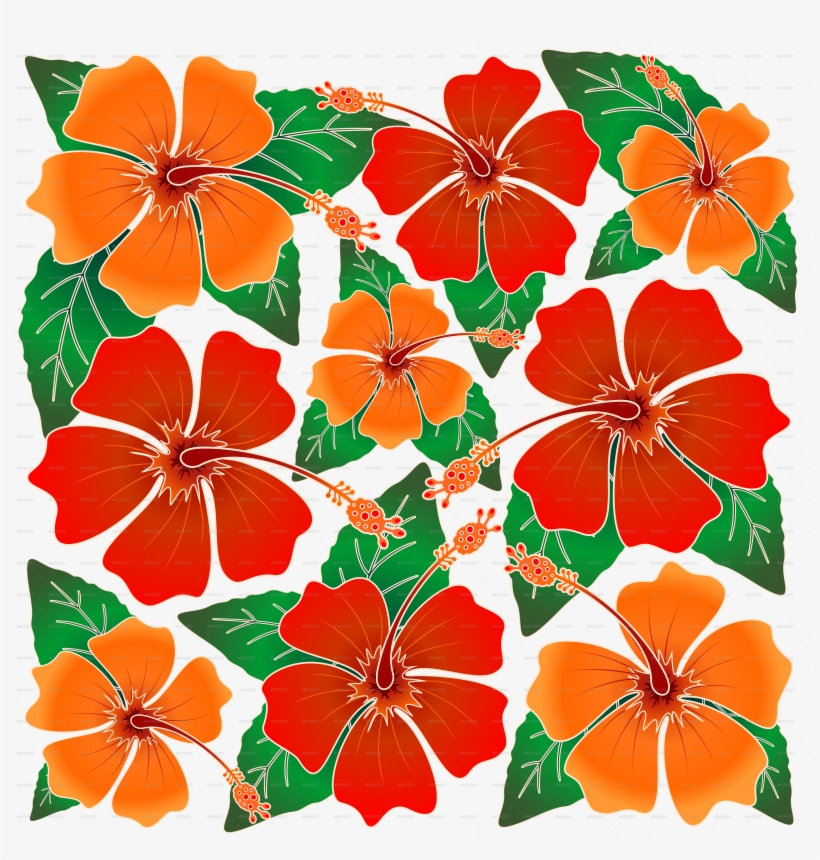 Hibiscus Batik Pattern-png 5000 - Batik, transparent png #255797