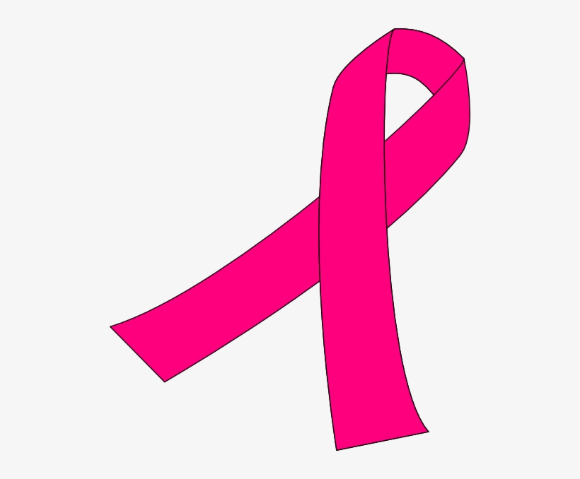 Pink Ribbon Banner Clip Art - Hot Pink Breast Cancer Ribbon, transparent png #255892
