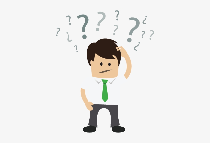 Confused Business Man With Question Marks Over Head - Png Confused, transparent png #255981