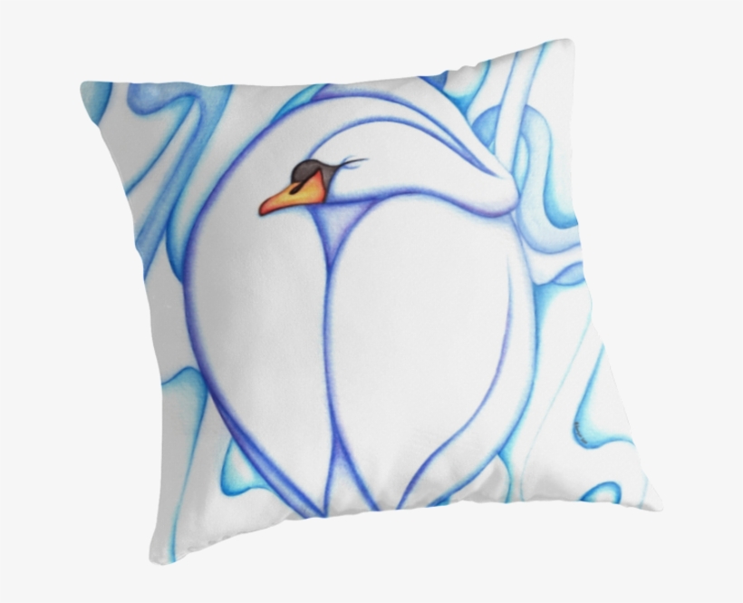 Swan Sleep Abstract Pillow By Anmgoug On Redbubble - Sleepy Swan Shower Curtain, transparent png #256475