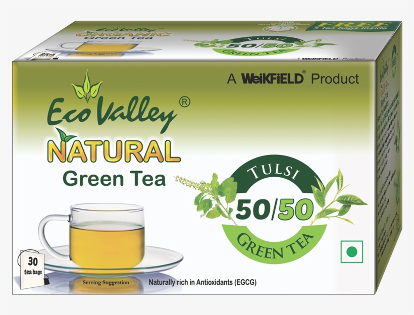 Eco Valley Organic Green Tea Ginger Mulethi, transparent png #256709