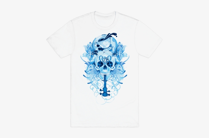 221b Watercolor Sherlock Skull Mens T-shirt - Mass Effect Krogan T Shirt, transparent png #256715