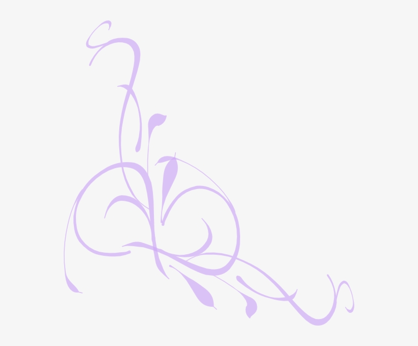 Lavender Floral Swirl Clip Art At Clker - Clip Art For Funeral Program, transparent png #257412