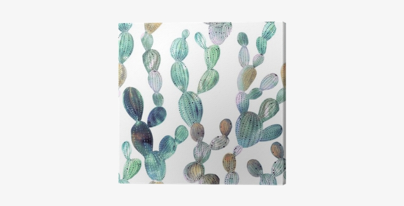 Cactus Pattern In Watercolor Style Canvas Print • Pixers® - Fondos De Pantalla De Captu, transparent png #257772