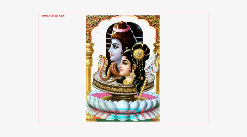 Lord Shiva And Parvati Maa Half Photo - Wallpaper, transparent png #257775