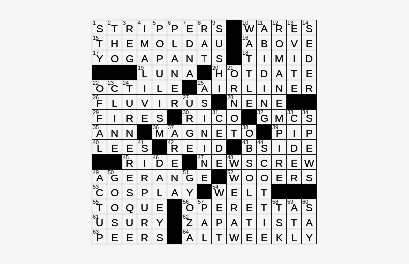 1110-18 Ny Times Crossword 10 Nov 18, Saturday - Crossword, transparent png #257881