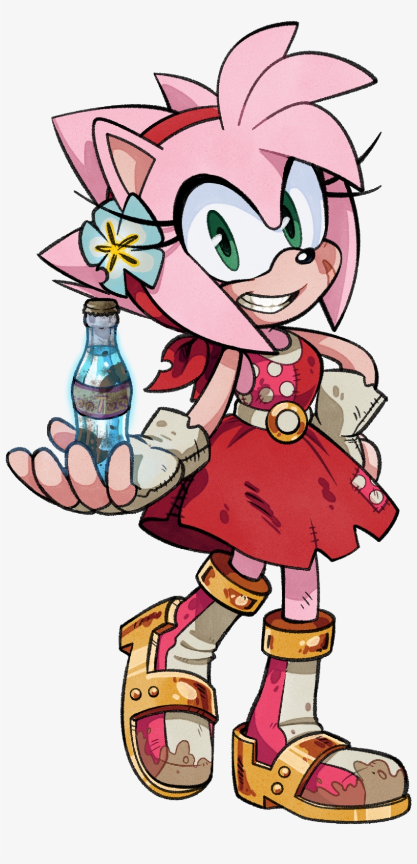 New Mobius Amy Rose Redesign - Fallout New Mobius Amy, transparent png #258546
