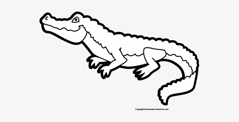 Alligator Black Png - Alligator Black And White Clipart, transparent png #258629