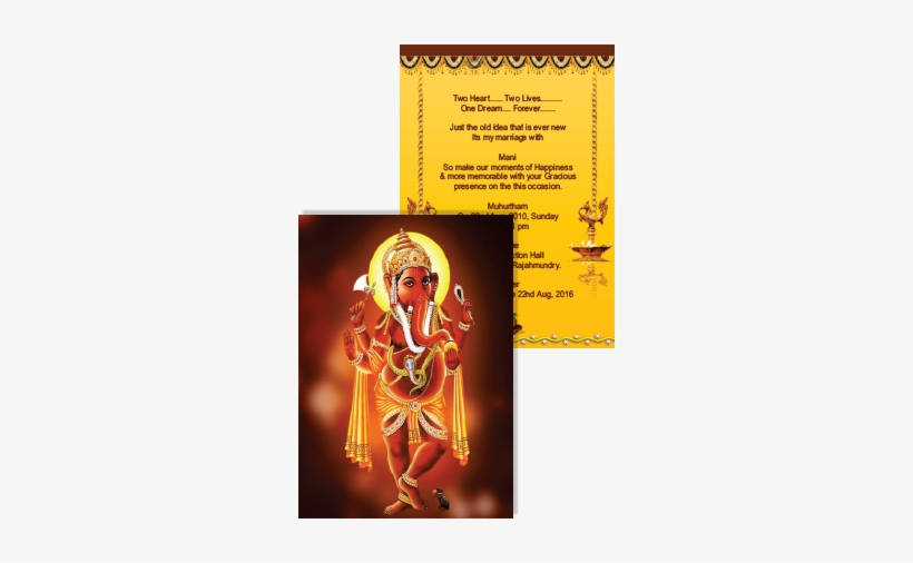 Glowing Ganesha Wedding Invitation Card - Invitation Card Preparing Ganesha, transparent png #259333