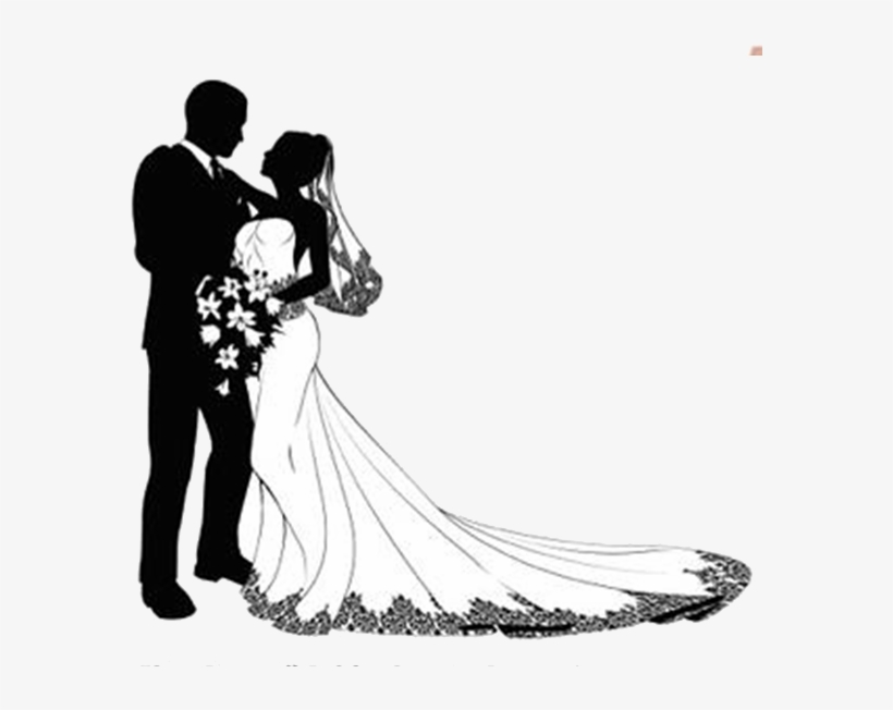 Wedding First Off - Modern Wedding Couple Silhouette, transparent png #259386