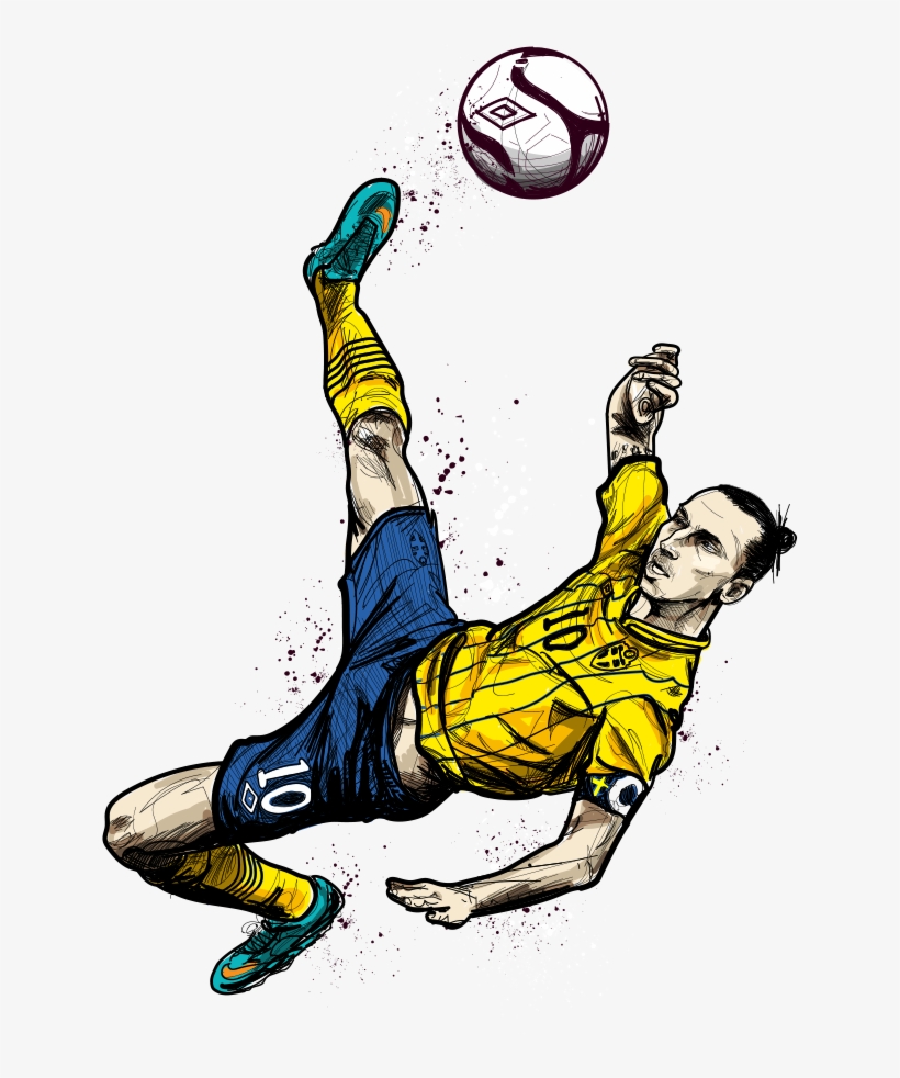 The World According To Zlatan - Ibrahimovic Bicycle Kick Cartoon, transparent png #259509