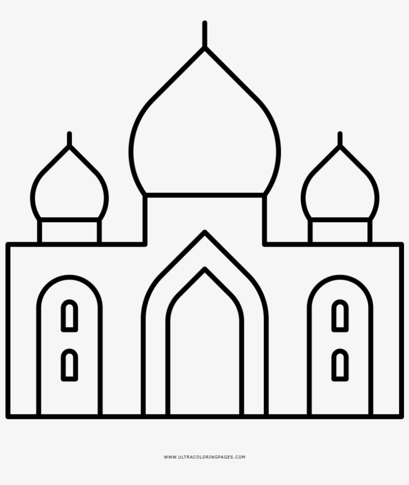 Taj Mahal Coloring Page - Easy To Draw Taj Mahal, transparent png #2501917